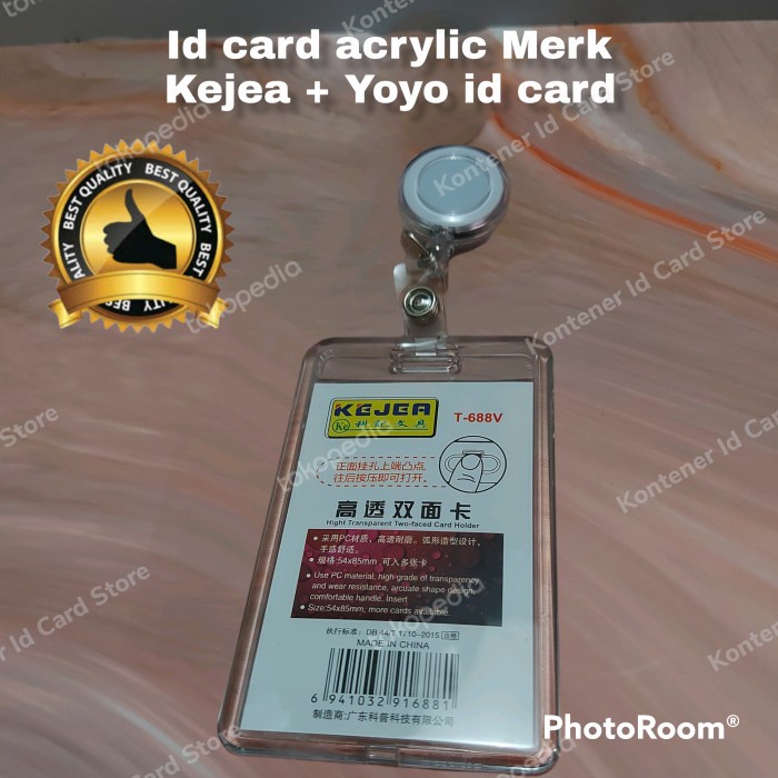 

Bergaransi Nametag Yoyo Id Card Holder Casing Id Card Holder Acrylic Kejea T-688V Bergaransi