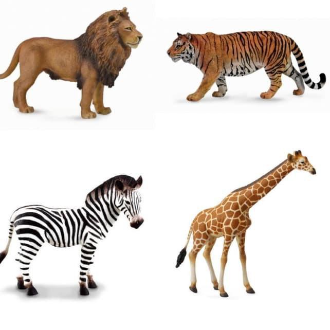 >>VBV<<28 Miniatur Hewan Mainan Binatang MB Liar Singa Harimau Zebra Jerapah .,.,.,.,