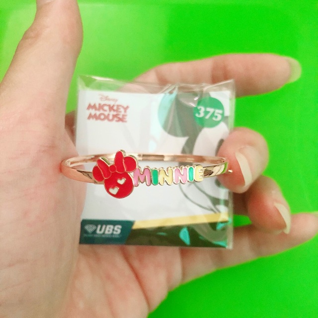 Gelang Emas Bangle Anak kepala Minnie UBS merah