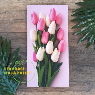 Lukisan Dinding Ruang Tamu Daun Tanaman Bunga Tulip Hiasan Dekorasi Dinding Aesthetic Wall Decor Art Rustik Poster