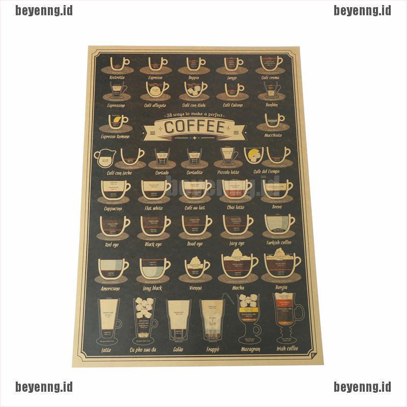 Bey poster Stiker Dinding Motif Cangkir Kopi Gaya vintage retro Untuk Dekorasi Dapurbar