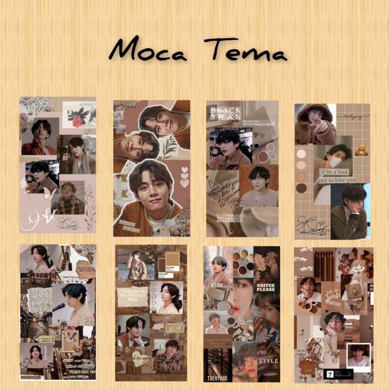 Aesthetic Sticker Dinding Kim Taehyung/ V BTS BerTema ukuran A4 isi 8 murah