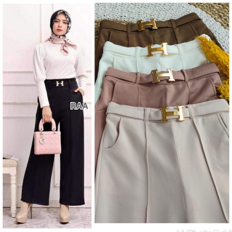 Celana Kulot Scuba Belt/kulot scuba/celana kulot/celana/kulot/kulot scuba/kulot scuba premium