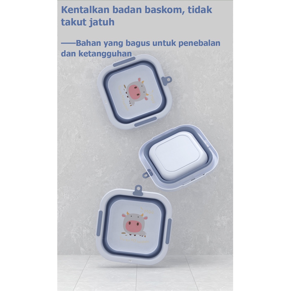 Lipat Baskom Wastafel Rumah Asrama Mahasiswa Plastik Portabel Perjalanan Wisata Baby Laundry Baskom