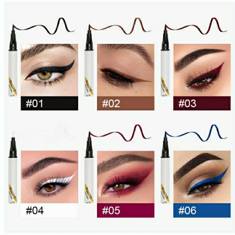 EYELINER SPIDOL PUTIH UNGU BIRU RED HITAM EYELINER WHITE WATERPROOF BEST SALLER