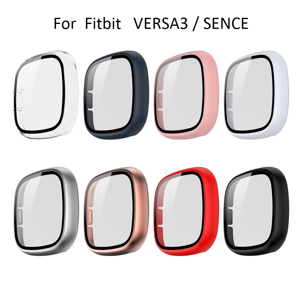 Case Cover Pelindung Layar Smartwatch Fitbit Versa 3 + Tempered Glass