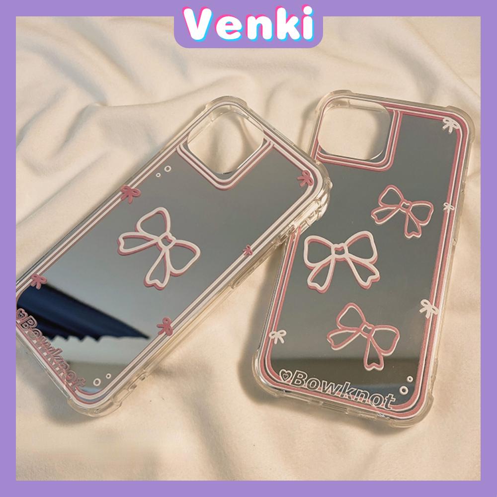 iPhone Case Acrylic Luxury Makeup Mirror Airbag Shockproof Protection Camera Pink Bow Cute Compatible For iPhone 11 iPhone 13 Pro Max iPhone 12 Pro Max iPhone 7 Plus iPhone xr