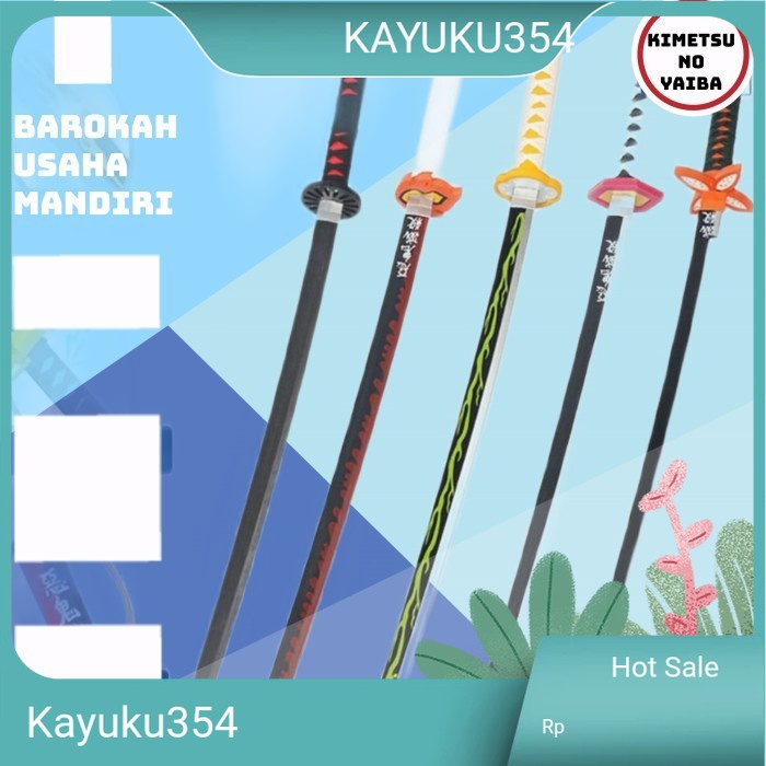 mainan pedang kayu kimetsu no yaiba nichirin