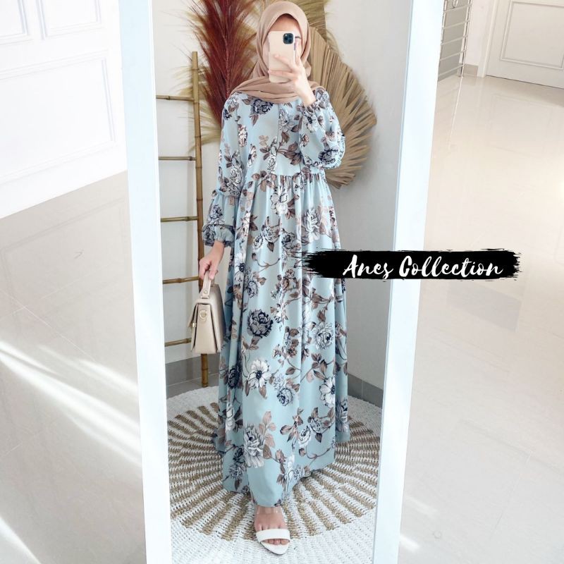 GAMIS CORINA SWEDING REAL PICT ORI KEKINIAN BUSANA WANITA MUSLIM ELEGANT SIMPLE