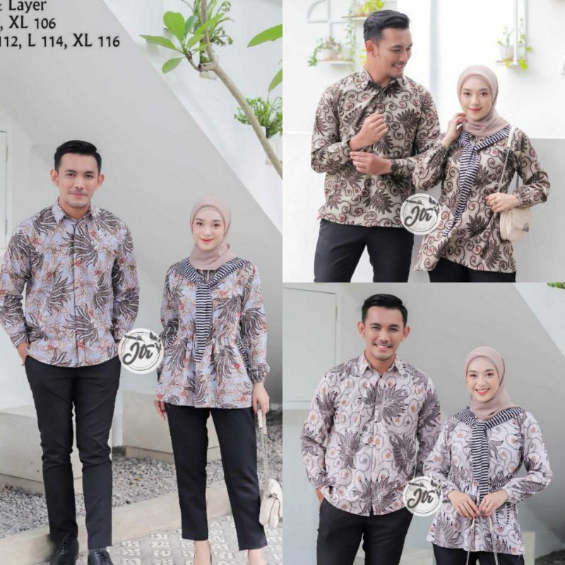 Batiksonna Batik Couple Resleting Depan Cowok Lengan Panjang