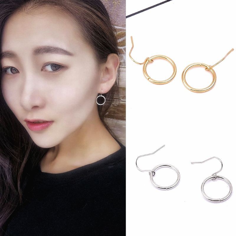 Elle Circle Earrings Anting Hooks Handmade