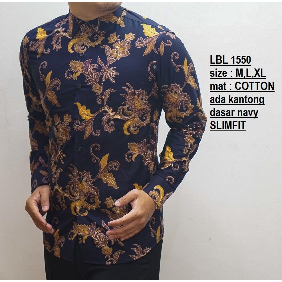 KEMEJA BATIK PRIA SLIM FIT BAJU BATIK PRIA SLIM FIT KATUN HALUS KUALITAS MALL MEWAH LBL441