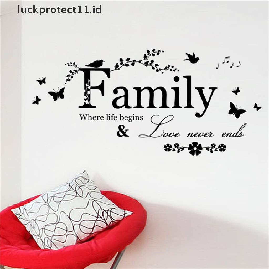 // Hg &amp; ID// Family Letter Quote Removable Vinyl Decal Art Mural Dekorasi Rumah Stiker Dinding