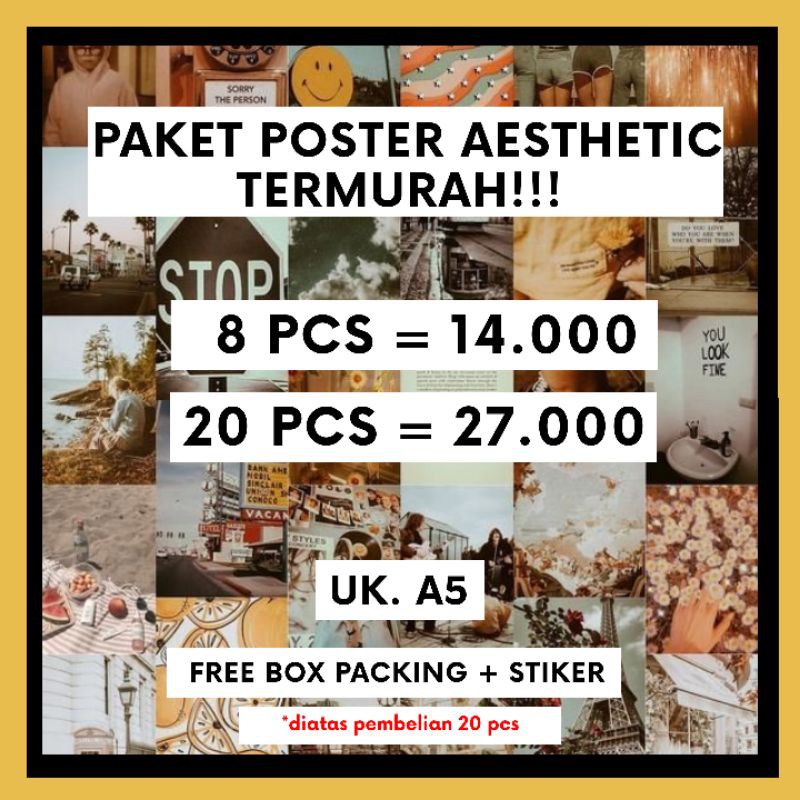 (20 PCS) A5 POSTER DINDING AESTHETIC || AESTHETIC POSTER WALLDECOR