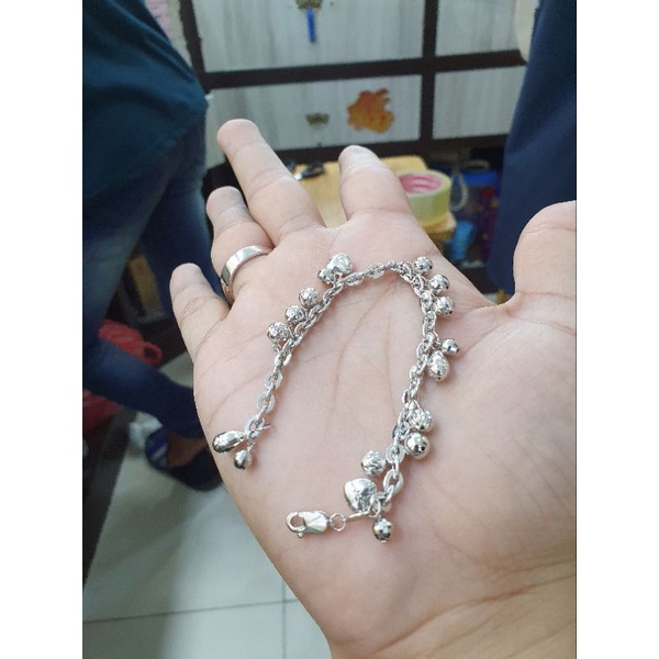 gelang rantai nori gantubgan bola gak bunyi emas 750