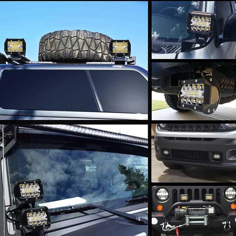 Lampu LED Spot Light Fog Mobil Truck Jeep 4 Inch 60W Lamp Super Bright 18 Lampu LED Outdoor Berkualitas