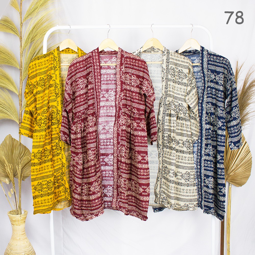 JakartaFashion - kardigan batik panjang selutut cardigan tribal muslim bahan katun etnic bahan adem