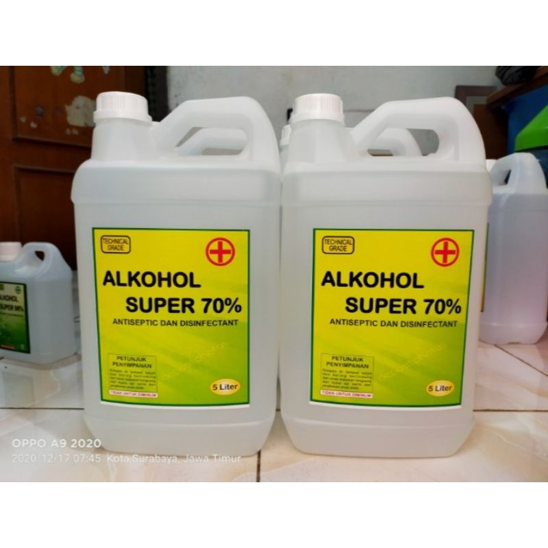 ALKOHOL 70% KEMASAN (5LITER) ANTISEPTIK (KWALITAS SUPER)