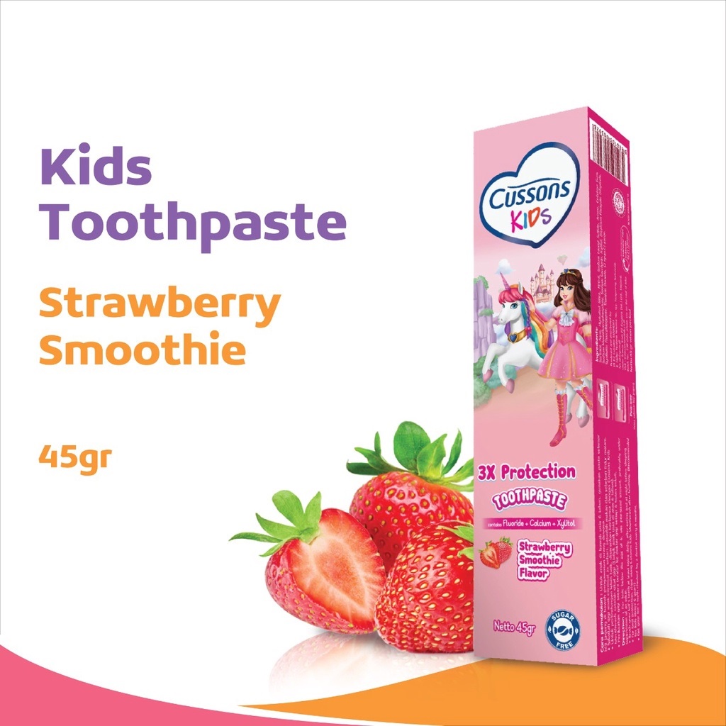 Cussons Kids Toothpaste Unicorn Strawberry Smoothie Pasta Gigi Anak 45g