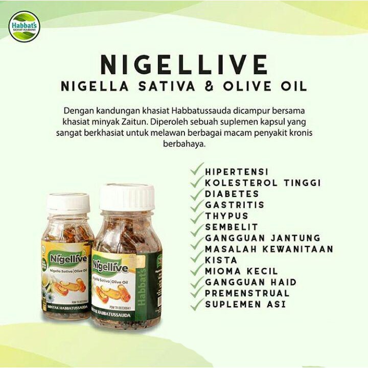 Nigellive Kapsul Oil Minyak Habbatussauda Plus Minyak Zaitun Shopee Indonesia