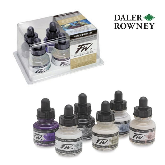 

Daler Rowney FW Shimmering Ink Set 6