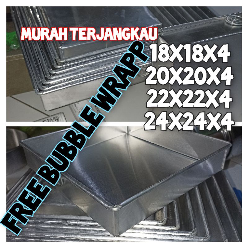 LOYANG BOLU GULUNG FREE BUBBLE TINGGI 4 PERSEGI 18X18X4 20X20X4 22X22X4 24X24X4 BUAT BOLU GULUNG JUGA MURAH TERJANGKAU ALUMINIUM ASLI cod terlaris