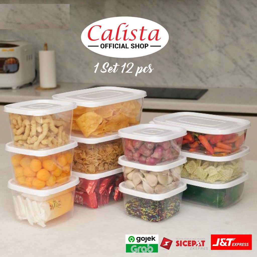 TOPLES PLASTIK BENING SET CALISTA RUMOI BENING SEALWARE [12-PCS] WADAH PENYIMPANAN MAKANAN TEMPAT BUMBU DAPUR SET LUNCH BOX FOOD CONTAINER SET TOPLES KULKAS SET STORAGE BOX FOOD CONTAINER FOOD PREPARATION FOOD STORAGE SET