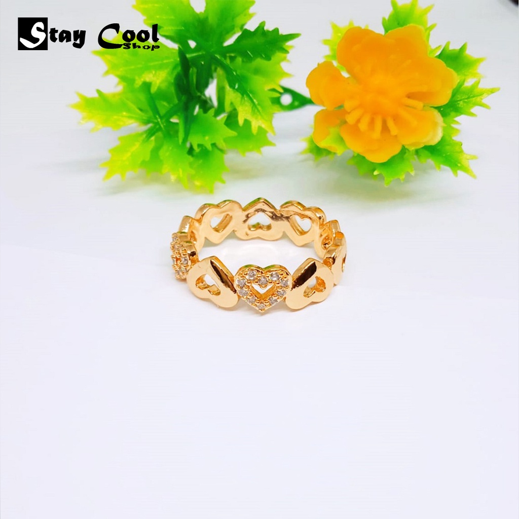 Cincin XUPING Emas Wanita Anti Karat Asli Anti Karat Model Terbaru 2021 Wanita Korea Import - Warna