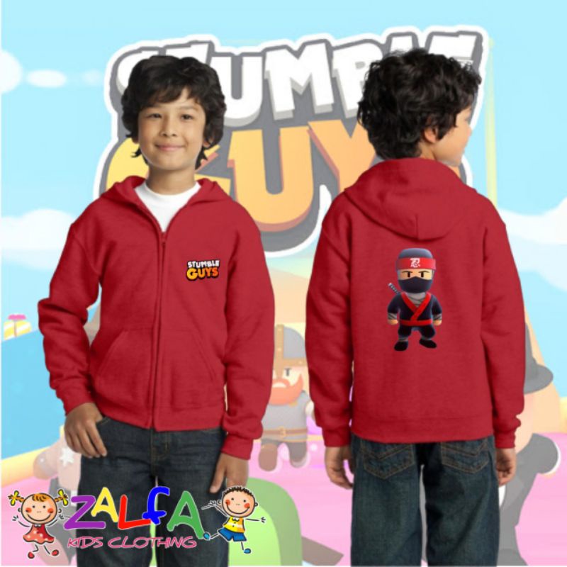 Jaket Stumble Guy Ninja Robo Jaket Sweater Hoodie Zipper Anak Anak
