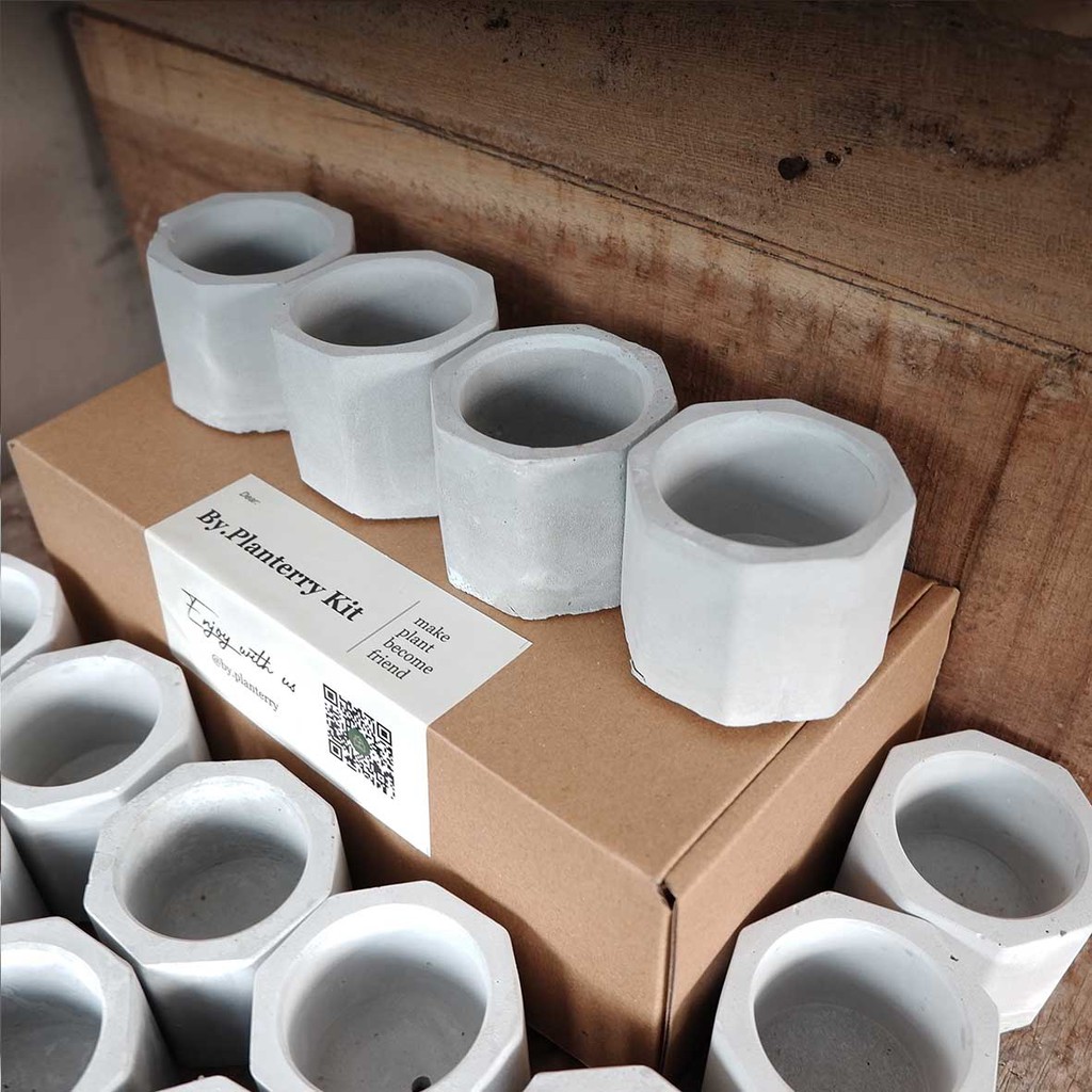 Pot Tanaman Mini Bahan Semen/Concrete Minimalis