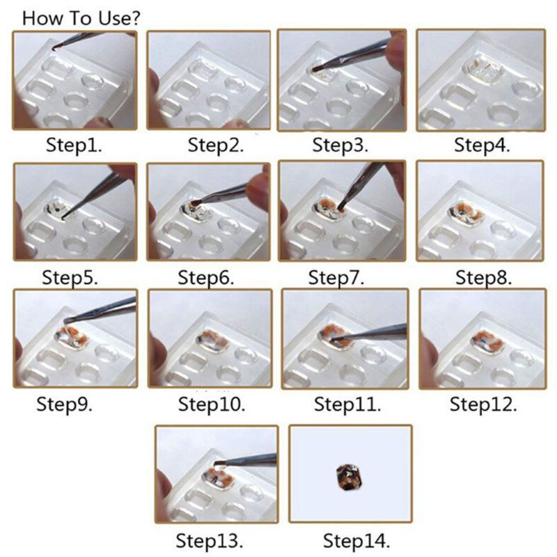 Glitter 6Pcs 3D Stereo Mini Flower Carving Mold Nail Art Mould Template Silicone Mold