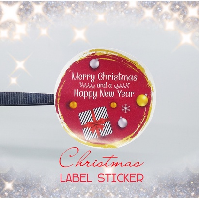 

Christmas Sticker Label Stiker Ucapan Natal Tempelan Hadiah 6 cm v01