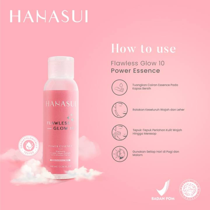 Paket Hanasui Flawless Glow 5pcs (Day+Night+Serum Kuning+Essence+Cleanser)