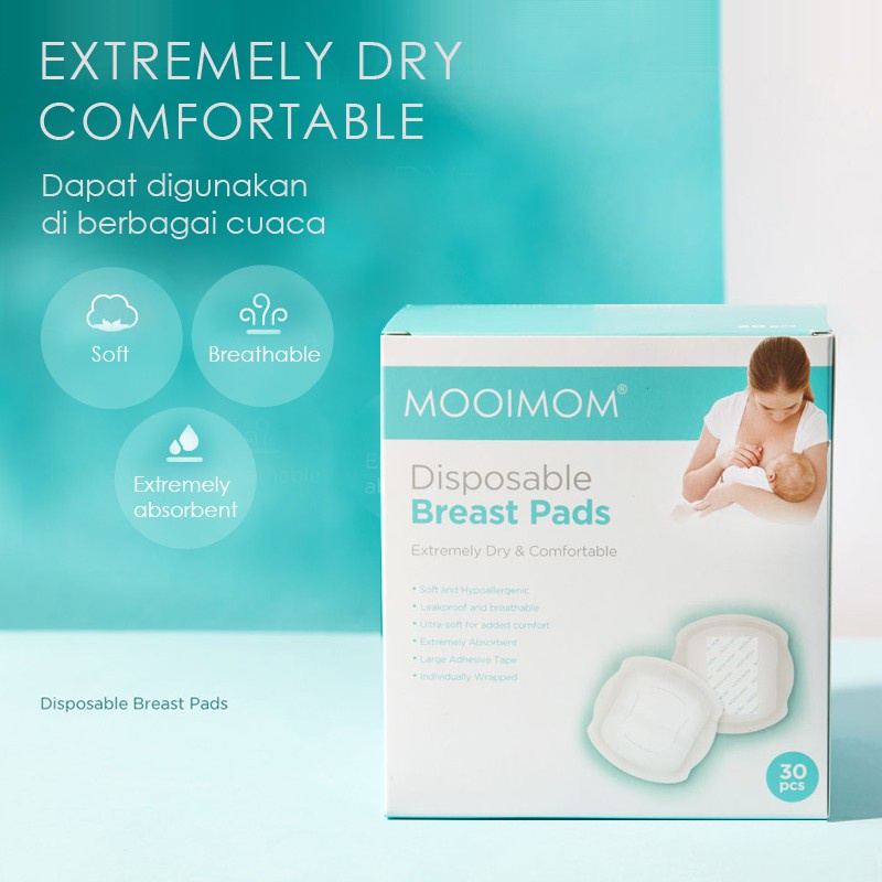 Makassar - MOOIMOM Disposable Breast Pad 30pcs - Penyerap ASI Sekali Pakai