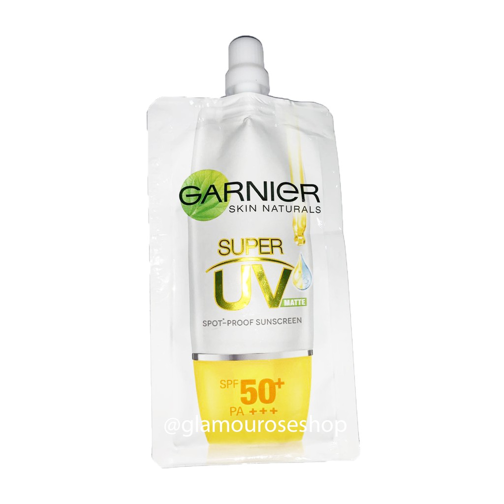 Garnier Ligh Complete Super UV Matte Spot Proof Sunscreen SPF 50+++ Skin Care Matte Finish 7ml Sachet / Garnier Sunscreen Sachet