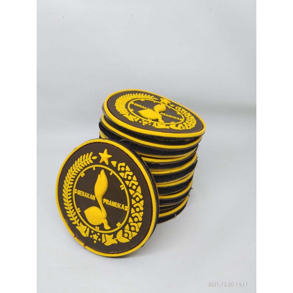 PATCH RUBBER LOGO PRAMUKA/SCOUT/RESCUE/TEMPELAN EMBLEM KARET VELCRO