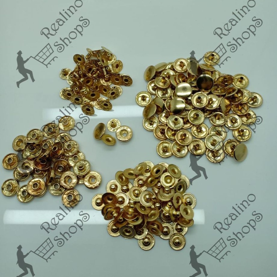 KANCING CETET/SNAP BUTTON DIAMETER 12 MM ISI 50pcs- EMAS MUDA