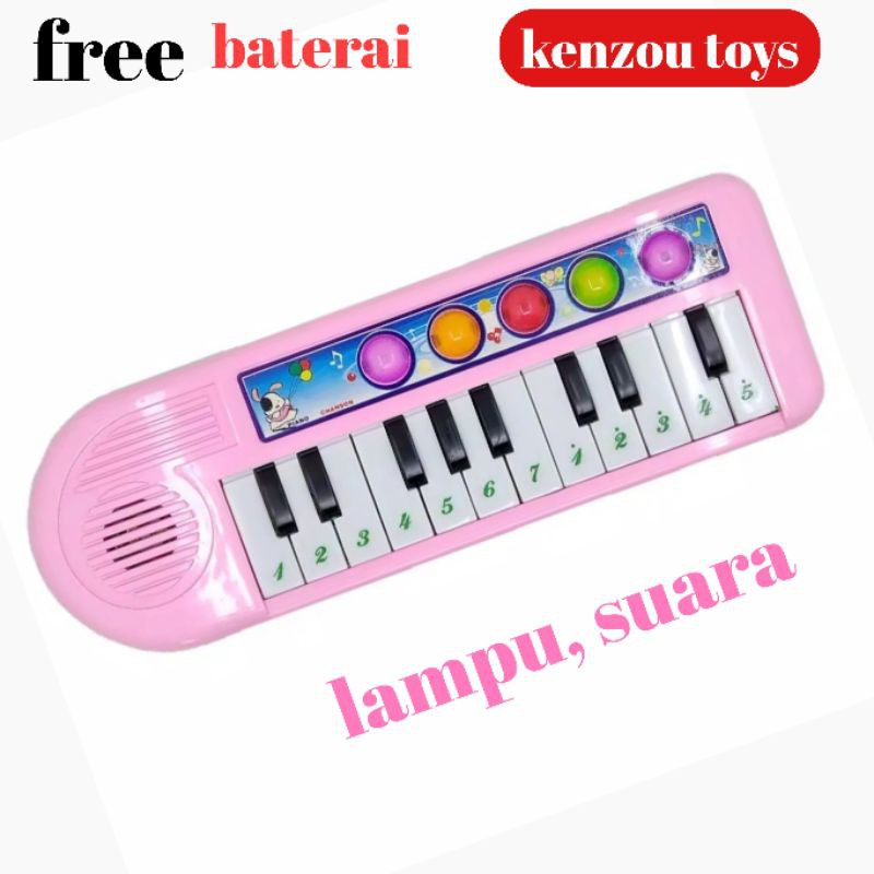 Mainan Piano Pink Free Baterai