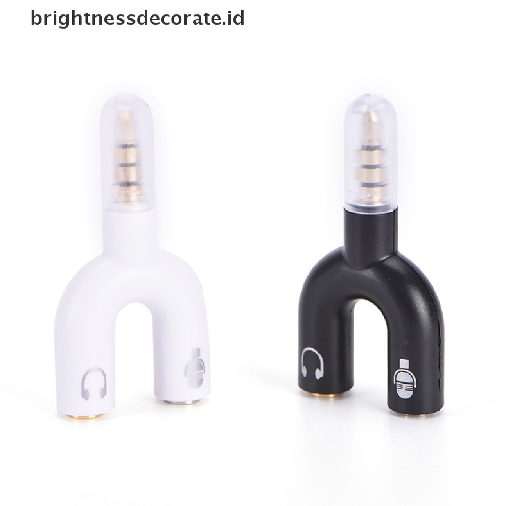 Kabel Adapter Splitter Jack 3.5mm Ke Mikrofon Headset Untuk Ponsel