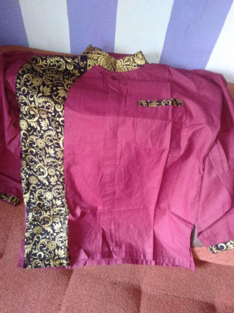 Asifa Batik Hrb026 Kenongo Kemeja Tosca Pendek Pekalongan Padi M L Xl Sogan Tulis Halus Kemeja Batik