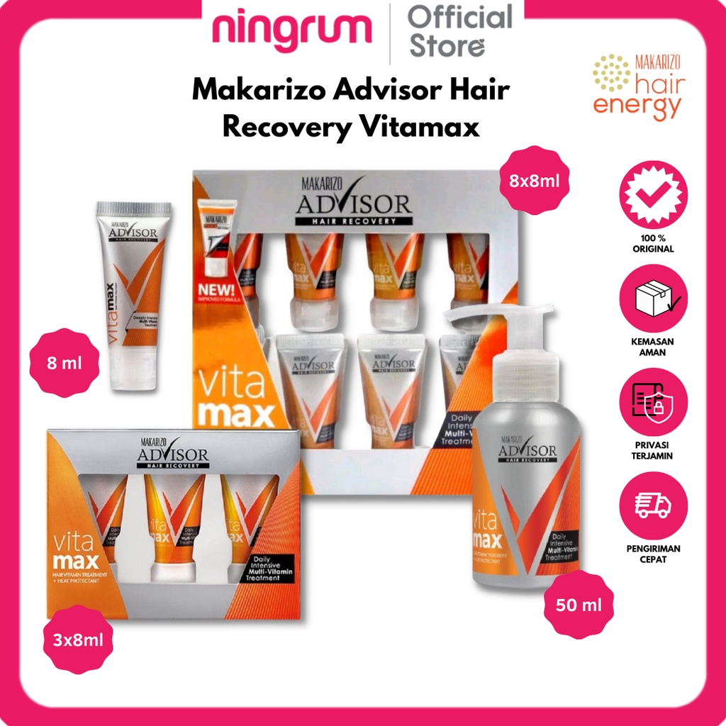 Ningrum - MAKARIZO Advisor Hair Recovery Vitamax 50 mL Vitamin Rambut Serum Rambut Hair Vitamin - 6310