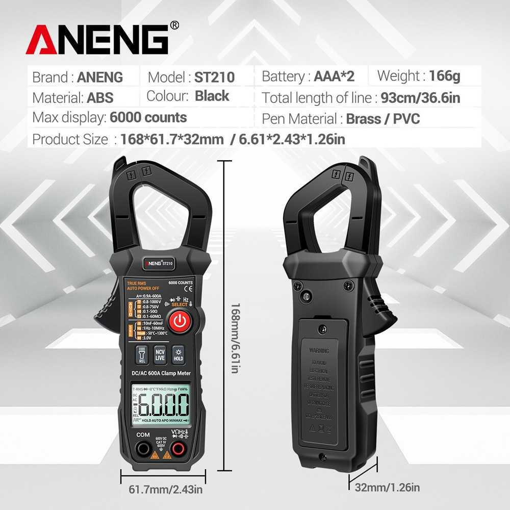 (BISA COD) RVOSTR ANENG Digital Multimeter Voltage Tester Clamp - ST210