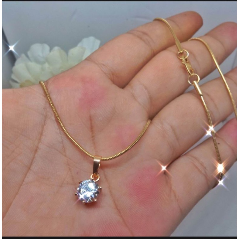 kalung wanita termewah, kalung belut liontin mata satu,kalung titanium wanita dewasa terbaru, perhiasan mirip mas asli, perhiasan berlapis emas 24 k,kalung wanita import