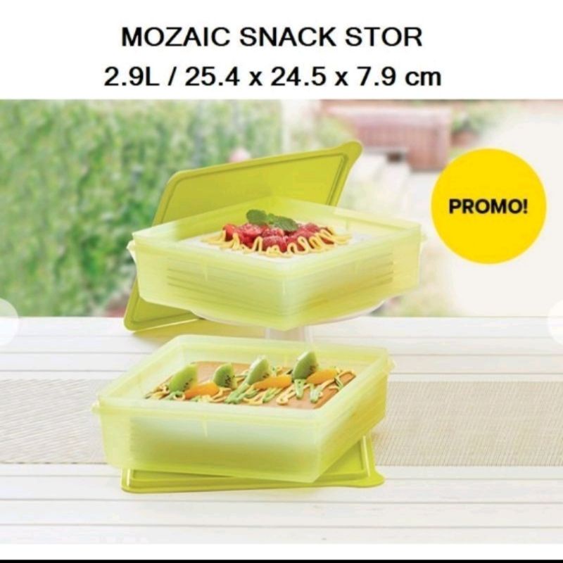 mosaic snack stor tupperware 2 pcs