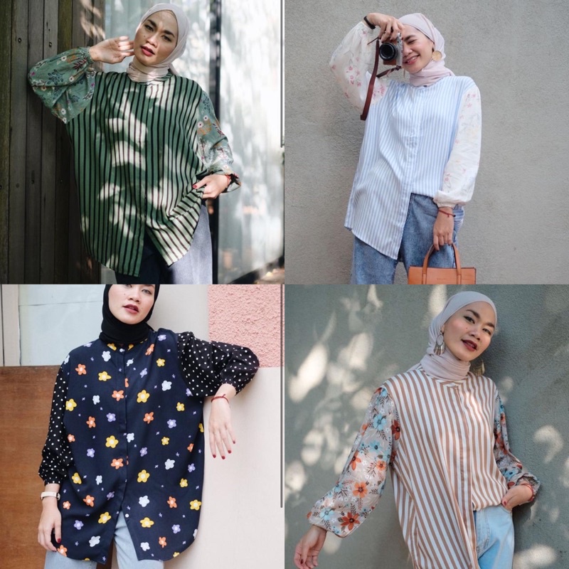 Miyasa green snowdrop denim white brown poppies sweat pea face colada miyasa maroon by Kalani id