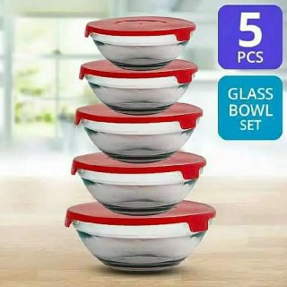 [IMPORT] - Bowl Set MANGKOK KACA BERANAK / MANGKOK KACA SET ISI 5 - GLASS BOWL SET 5IN1