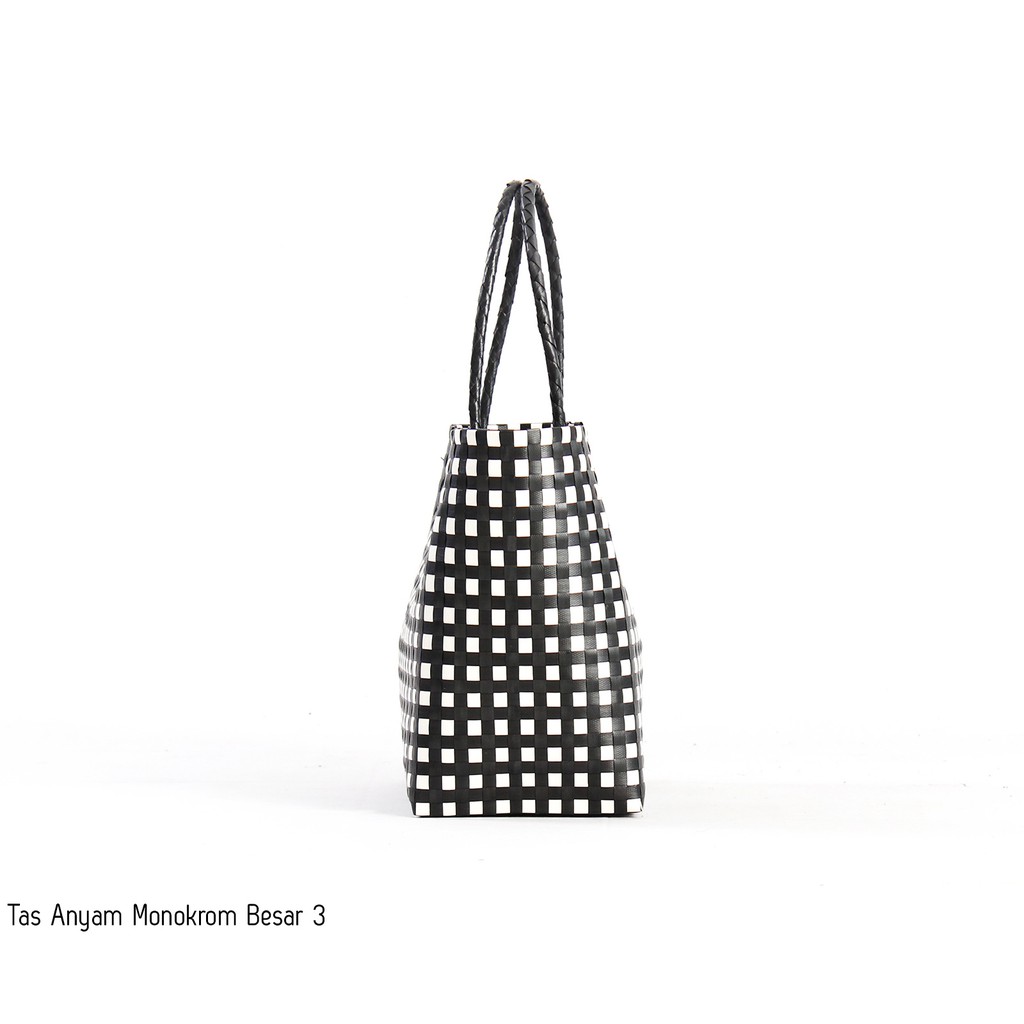 Tas Belanja Anyam Monokrom Besar
