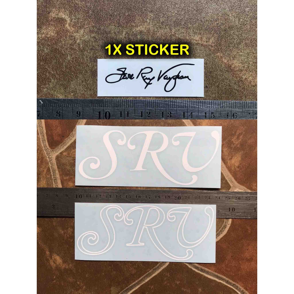 

SRV Stevie Ray Vaughan Signed Sticker Signature Autograph Custom Logo Decal Pickguard Body Headstock Sign Tanda Tangan Gitar Elektrik Fender Stratocaster
