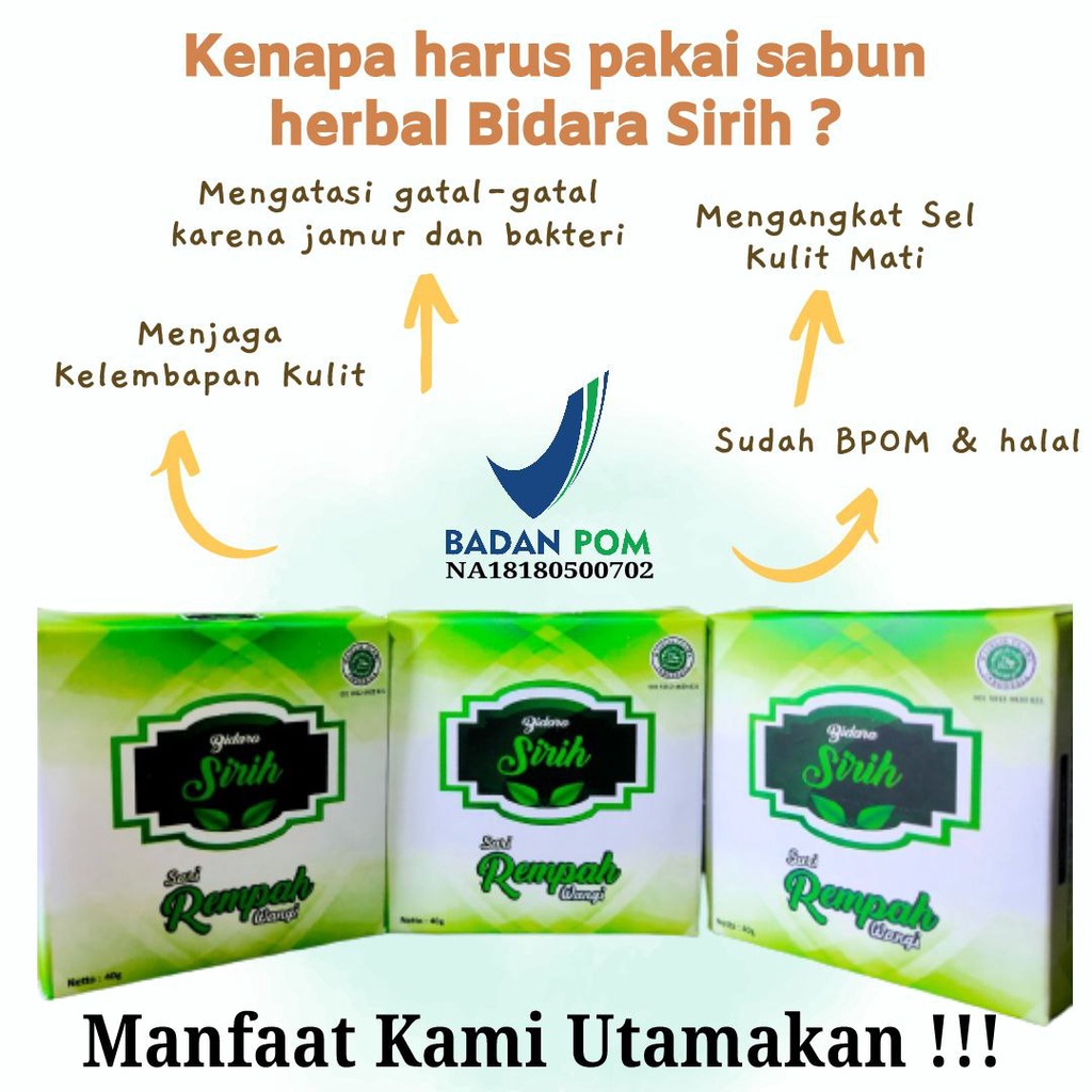 Sabun Bidara Sirih Original BPOM Obat Kulit Gatel,Eksim,Scabies,Kudis