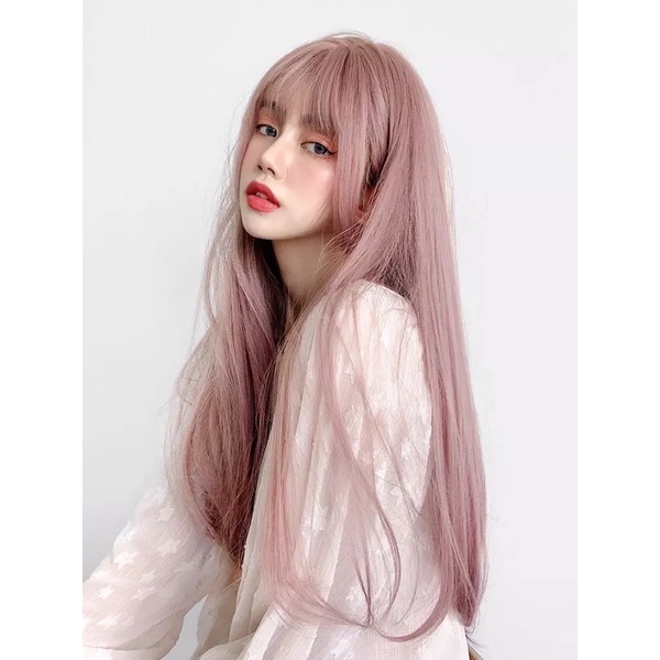 7006 full wig korean long STRAIGHT LURUS NATURAL 65 cm